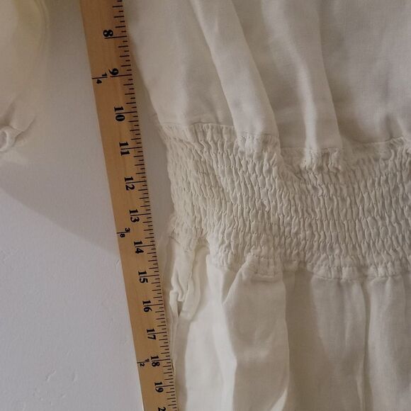 Weworewhat Smocked Romper, Linen white Size S - Picture 10 of 15